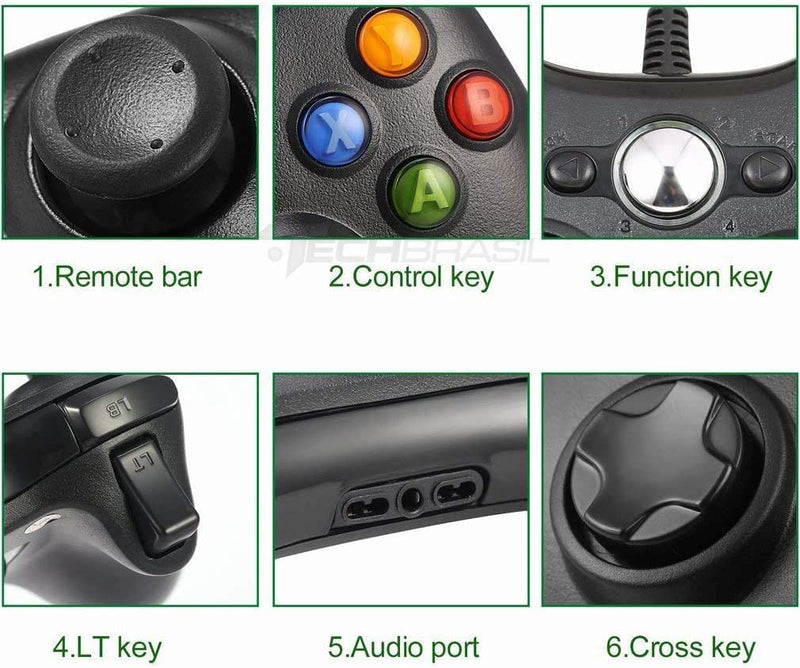 Controle Video Game Xbox 360 Pc Joystick Manete X360